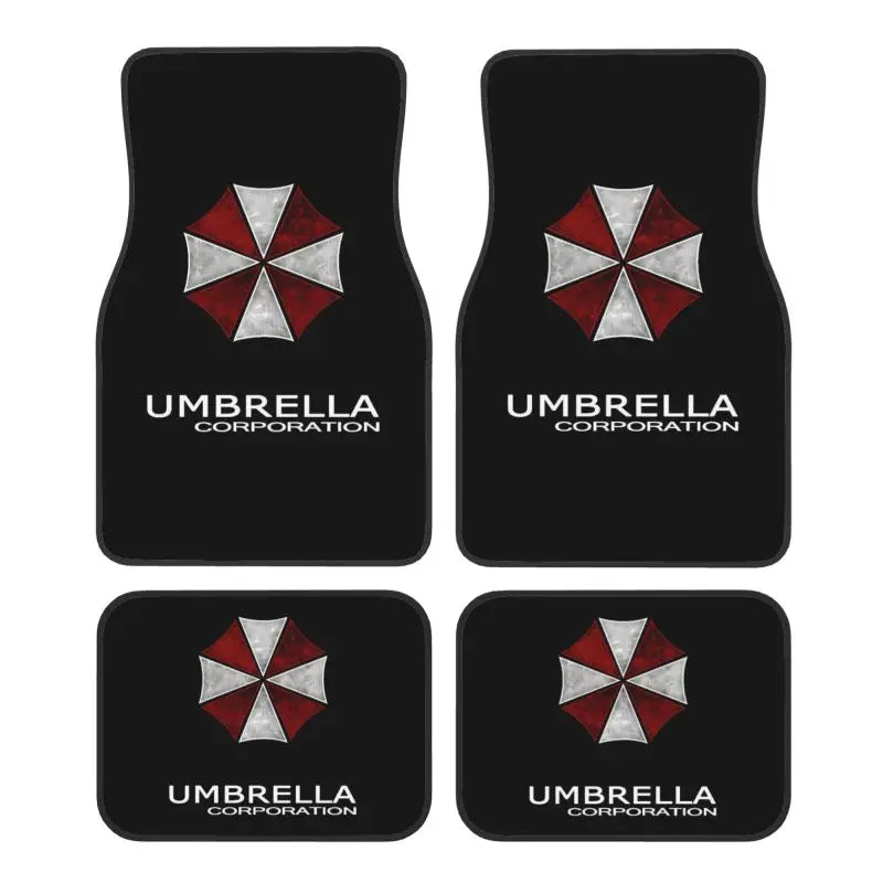 Umbrella Corporation Car Floor Mats of 4 Pieces Anti Slip Front and Rear Foot Mats Universal Car Interior Accessories Decoration