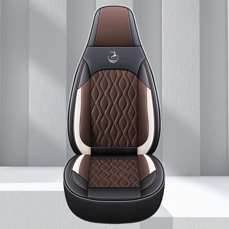 Universal Single Car Seat Cover - Full-Wrap Design Perforated PU Leather (Breathable & Durable), All-Season Fit for Most Cars