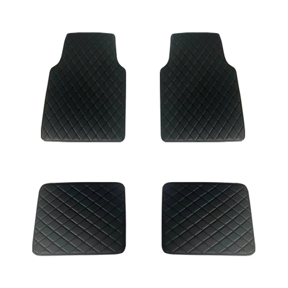 Car Floor Mats 4PCS Universal PU Leather Waterproof Auto Foot Pad Protector Carpet Front and Rear Mats Set Auto Accessories