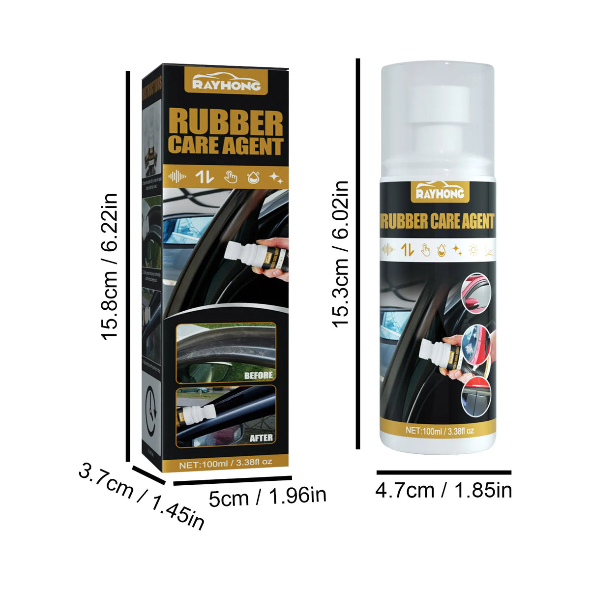 Spray Renovador de Borracha Automotiva - Agente de Limpeza e Proteção