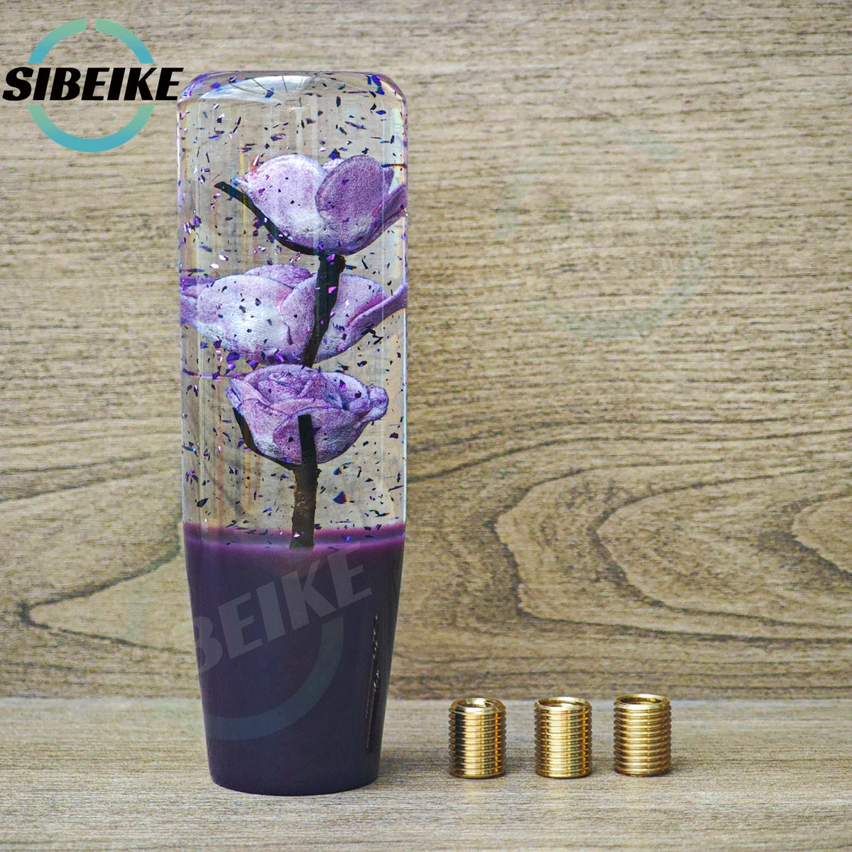 15CM Universal Transparent Flower Gear Shift Knob Car Manual Shifter Head Shift Knob Stick