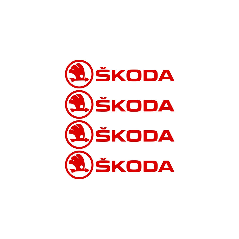 4PCS Car Emblem Exterior Sticker Decal Decoration For Skoda Octavia Rapid Fabia Superb Kodiaq Scala Karoq Kamiq VRS Yeti S VII
