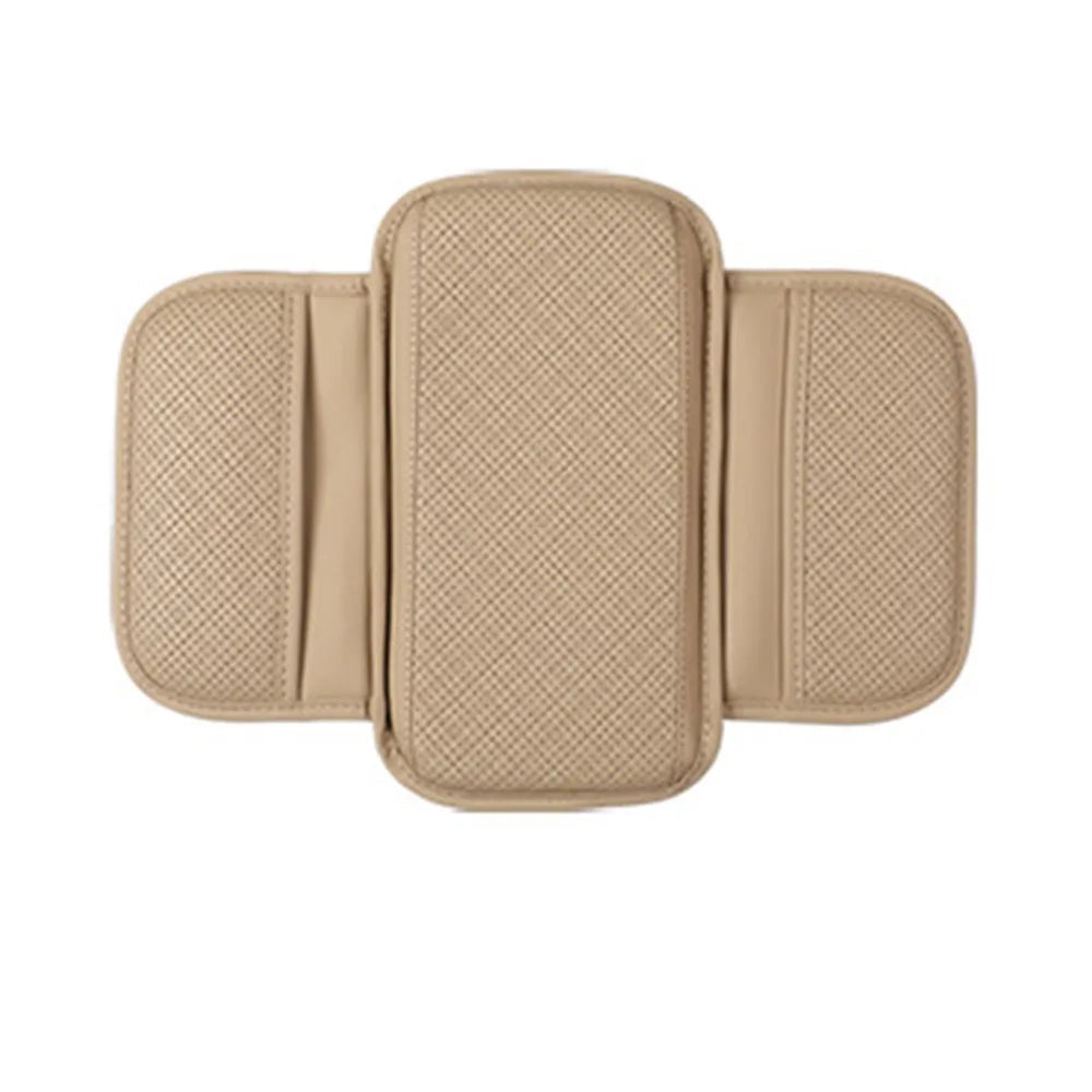 Universal Auto Armrest Pad PU Leather Durable Center Console Cushion with Storage Pocket Waterproof Car Armrest Cover Vehicle