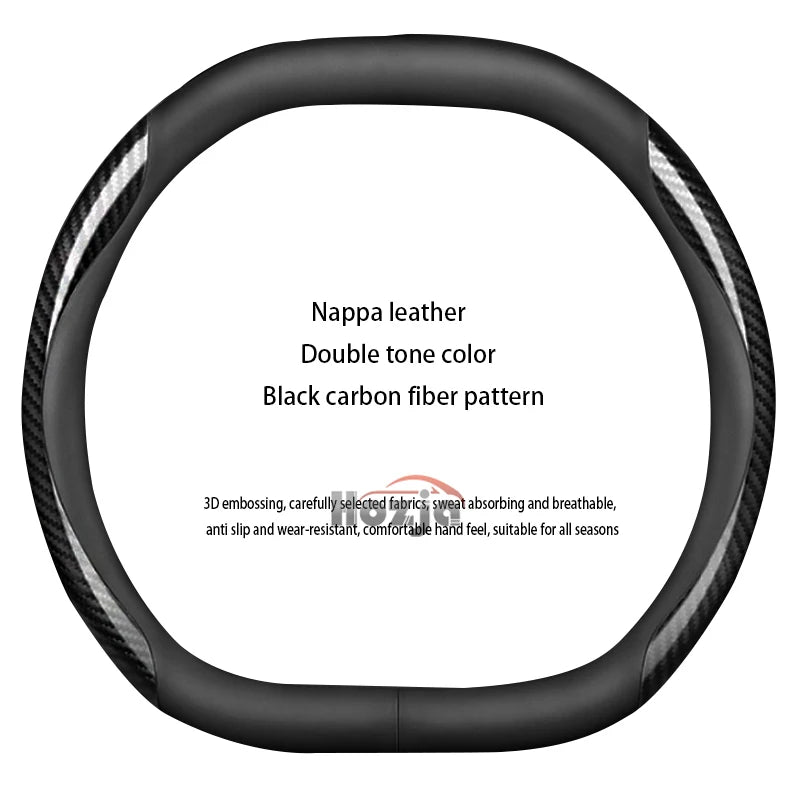 Leather car steering wheel cover suitable for Kia Sportage GT-Line RHD, K5 GT-Line RHD, EV6 RHD, EV9 RHD, Carnival RHD K4 RHD