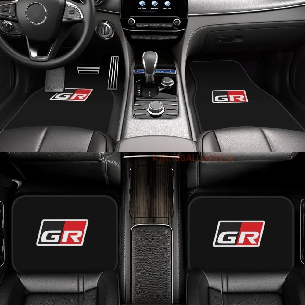 GR 4PCS Crystal Velvet Car Floor Mats Set of Four Anti Fouling Car Mats Carpet Anti Slip Car Floor Mats