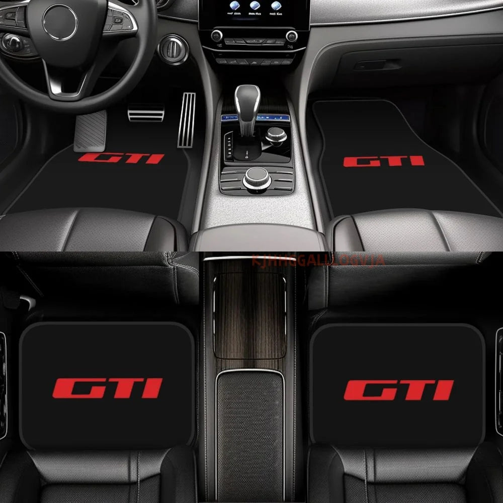 Emblems 4PCS Crystal Velvet Car Floor Mats Set of Four Anti Fouling Car Mats Carpet Anti Slip Car Floor Mats