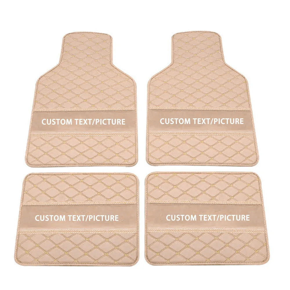 Universal Car Floor Mats Custom Picture Leather Auto Carpet Anti-slip Interior Accessories Mats For All Car