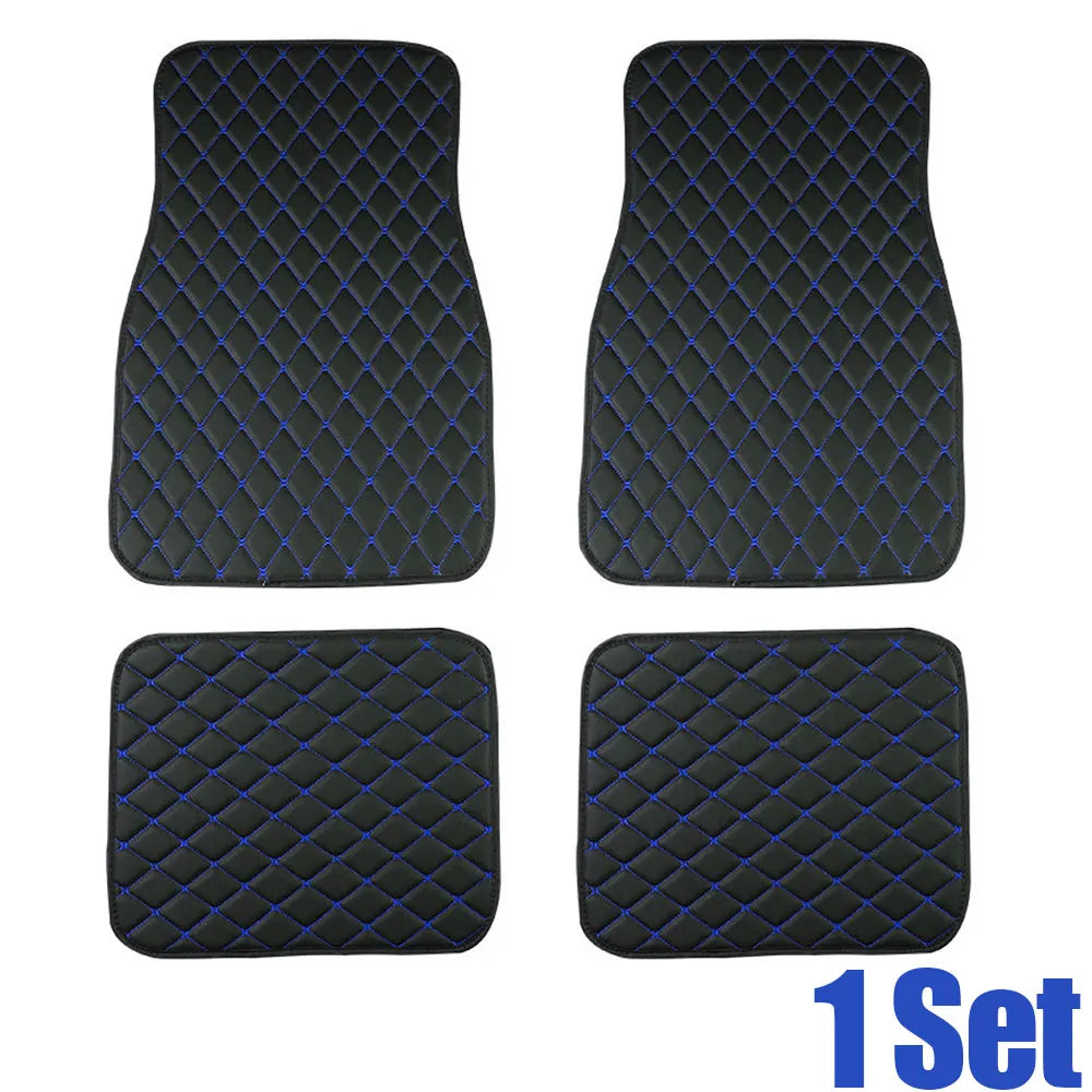 4pcs Automobile Rugs Leather Car Carpet Interior Accessories Car Floor Mats Universal Waterproof Front Rear Full Set