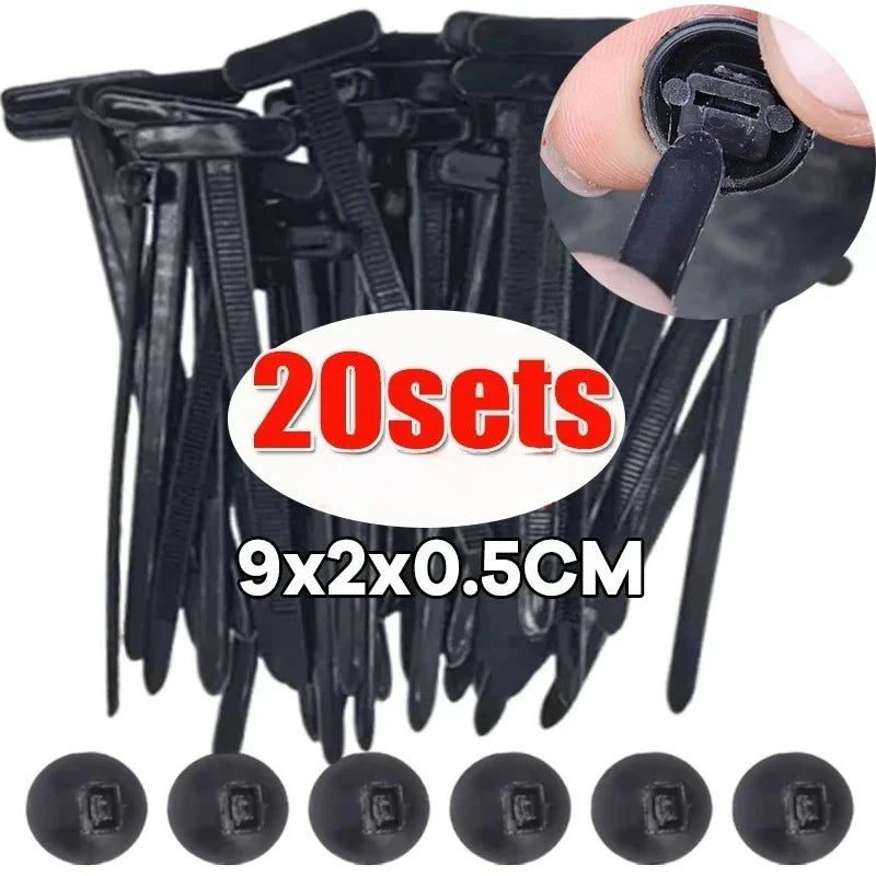 Universal Nylon Cable Tie Buckle Auto Fastener Screw Replacement Clip Car Fender Trunk Engine Guard Panel Wire Management Secure