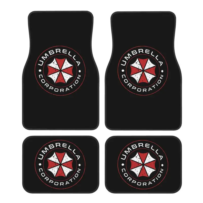 Umbrella Corporation Car Floor Mats of 4 Pieces Anti Slip Front and Rear Foot Mats Universal Car Interior Accessories Decoration