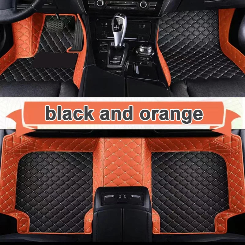 Car Mats Floor For Peugeot 5008 P87 2017~2023 7seat Luxury Leather Mat Car Floor Mats Universal Waterproof Cocho Car Accessories