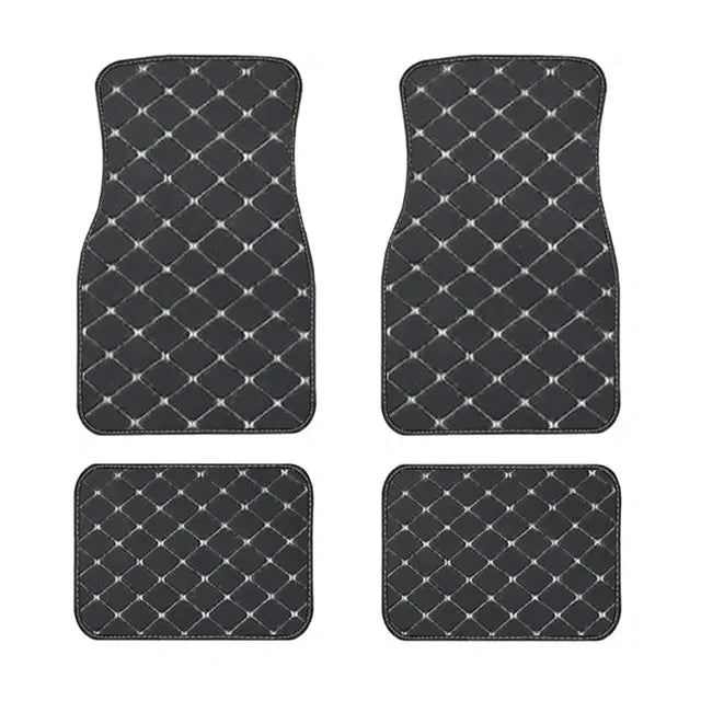 4 pcs Waterproof Leather Car Floor Mats Universal Auto Foot Pad Protector Automobile Interior Carpet Accessories Interior