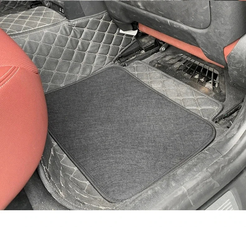 Black Simple Car Front Rear Floor Mats Non-slip Dust-proof Pad Carpet Auto Interior Decoration Universal Wear-resistant Foot Pad