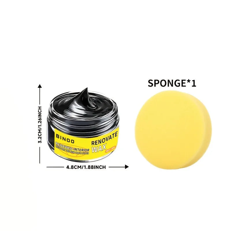 Black Universal Car Wax Paste: Dashboard Nano Crystal Coating, Interior Shine, Tire Protection & Oxidation Removal