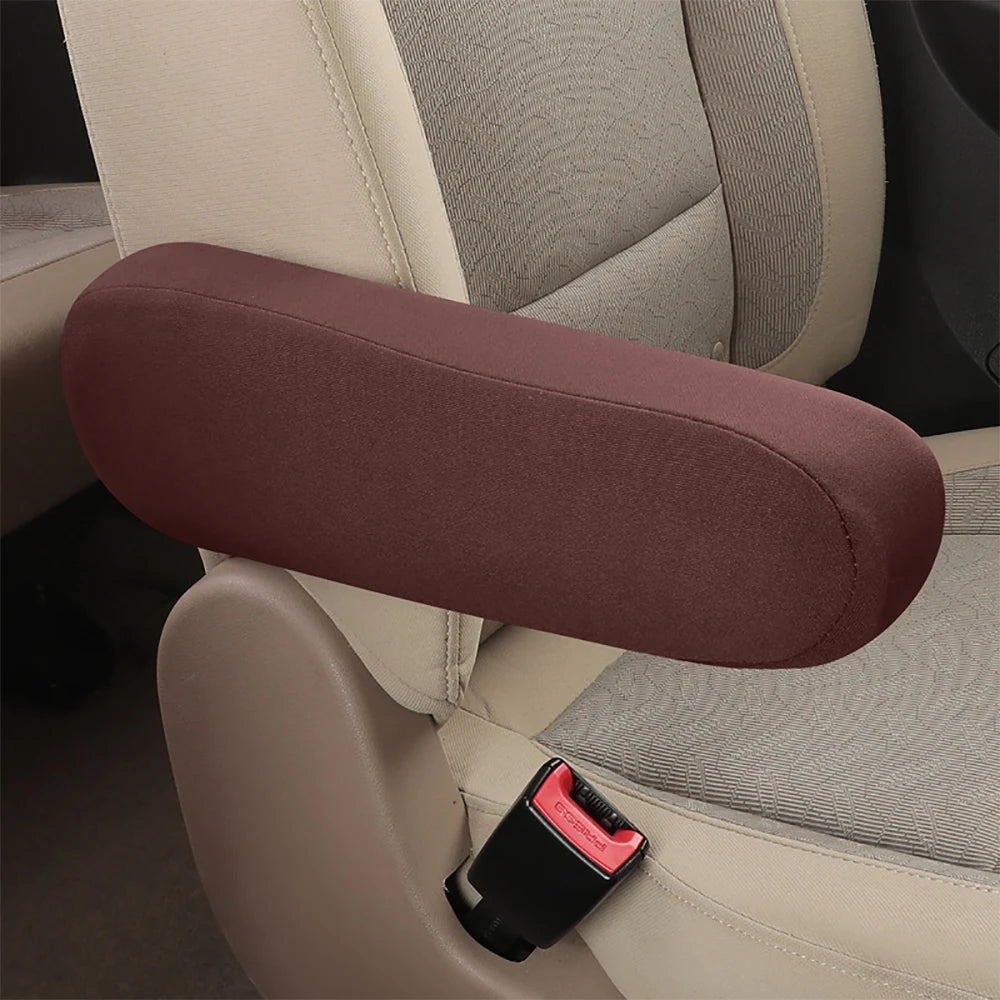 Car Front Seats Armrests Cover Universal Auto Centre Console Armrest Protector Covers Soft Comfortable Elastic Cloth Covers