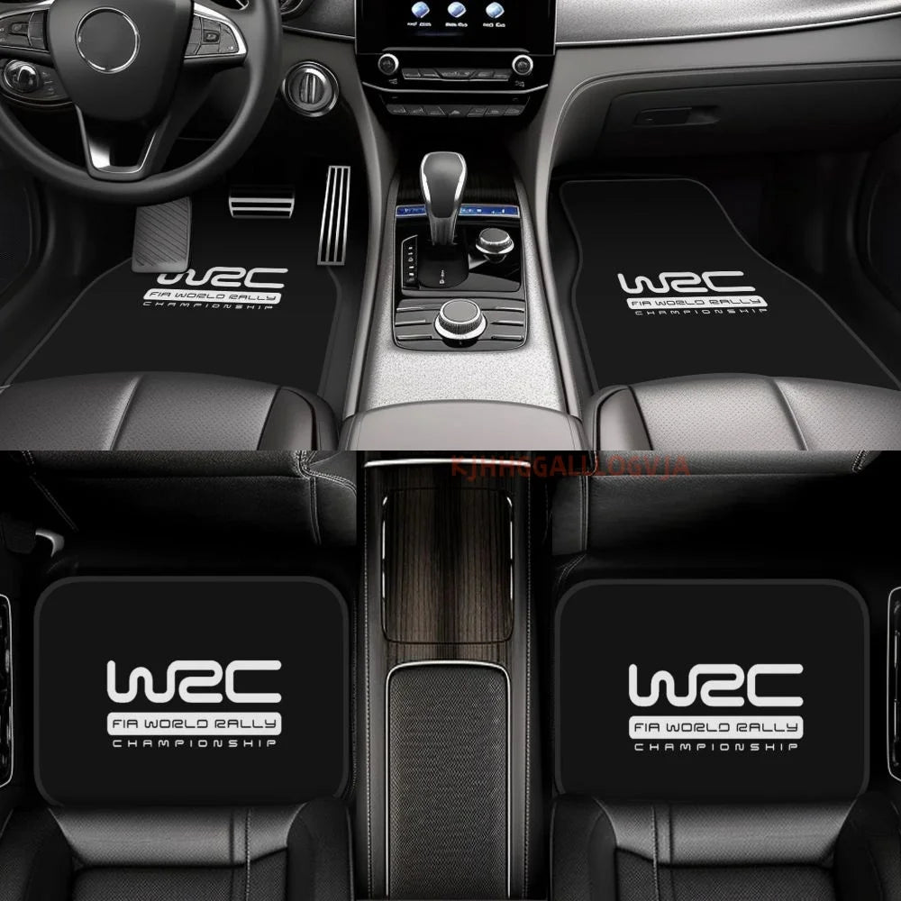 WRC 4PCS Crystal Velvet Car Floor Mats Set of Four Anti Fouling Car Mats Carpet Anti Slip Car Floor Mats