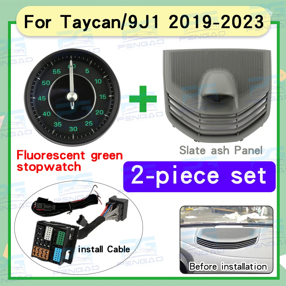 Car stopwatch clock cover For Porsche taycan 9J1stopwatch compass clock 718 instrument panel stopwatch cover electronic