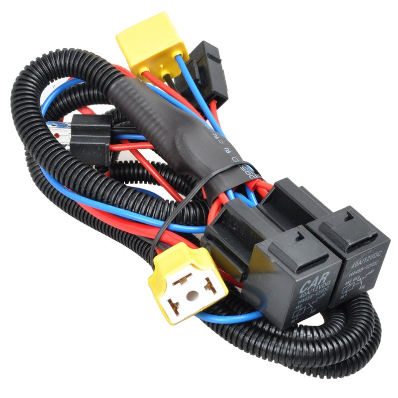 Car Headlight Brightening Wire Harness Halogen Lamp H4 Car Light Wire Set Modified Brightener Led Cross-Border Low Beam and High Beam