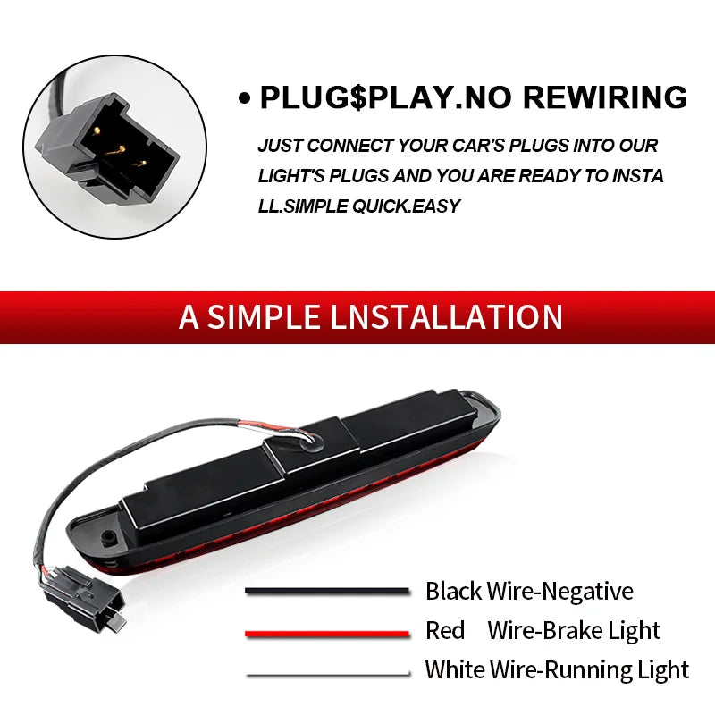Rear Third 3rd High Stop Brake Light Lamp For Ford Ranger 1993-2011 F250 F350 F450 F550 Cargo DRL Additional Rear High Mount LED