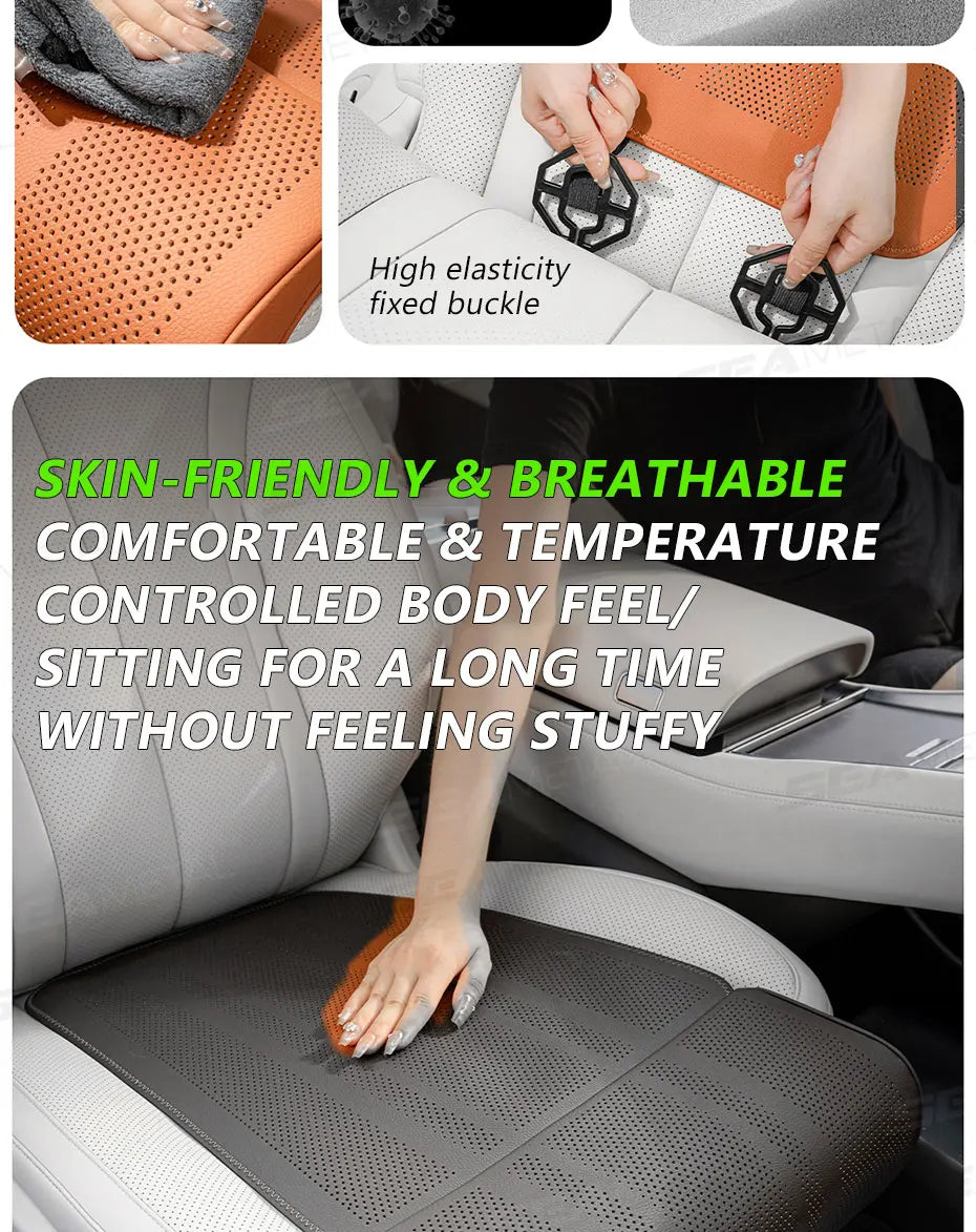 SEAMETAL Car Seat Cushion with Leg Support Universal Car Seat Protection Cover with Extension Leg Rest Padding Relieve Fatigue