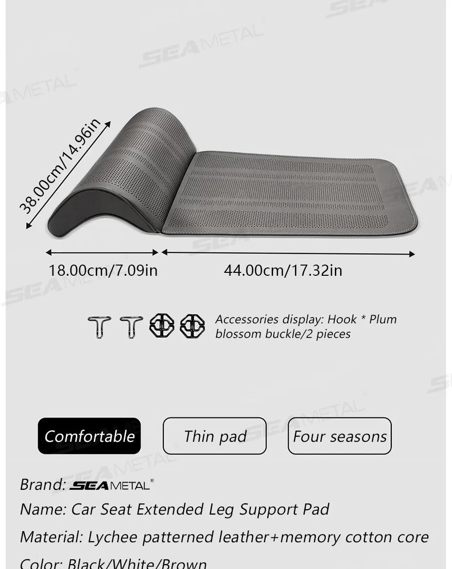 SEAMETAL Car Seat Cushion with Leg Support Universal Car Seat Protection Cover with Extension Leg Rest Padding Relieve Fatigue