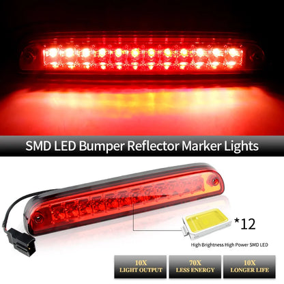 Rear Third 3rd High Stop Brake Light Lamp For Ford Ranger 1993-2011 F250 F350 F450 F550 Cargo DRL Additional Rear High Mount LED