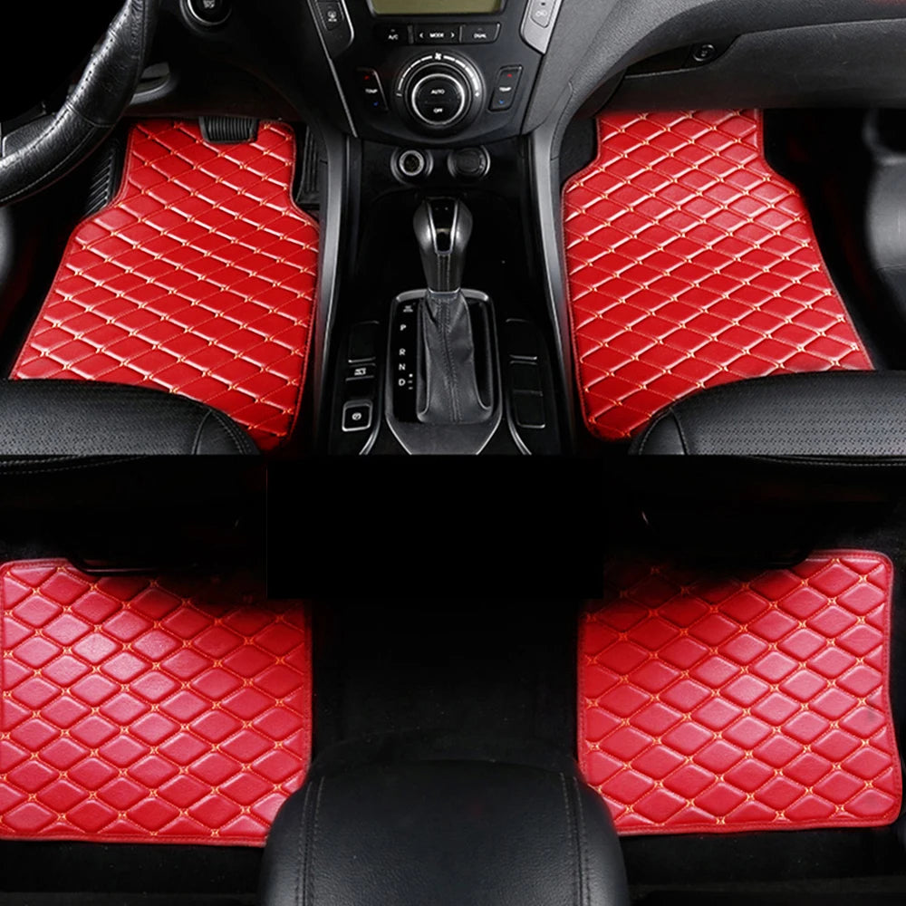 4pcs Car Floor Mats Universal Waterproof  Front Rear Full Set Auto Rugs Leather Car Carpet  Accessories Interior