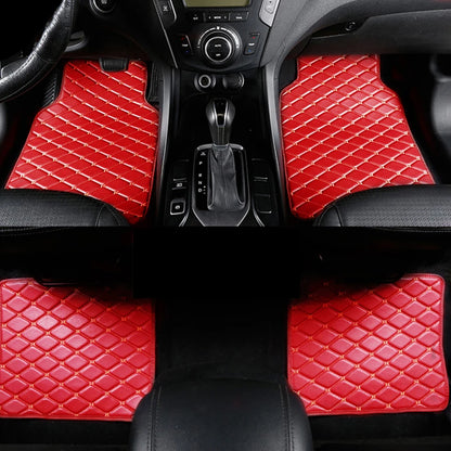 4pcs Car Floor Mats Universal Waterproof  Front Rear Full Set Auto Rugs Leather Car Carpet  Accessories Interior
