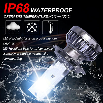 Kit Lâmpada LED H7 2 Peças 80W 12000LM 6000K - Mini para Farol