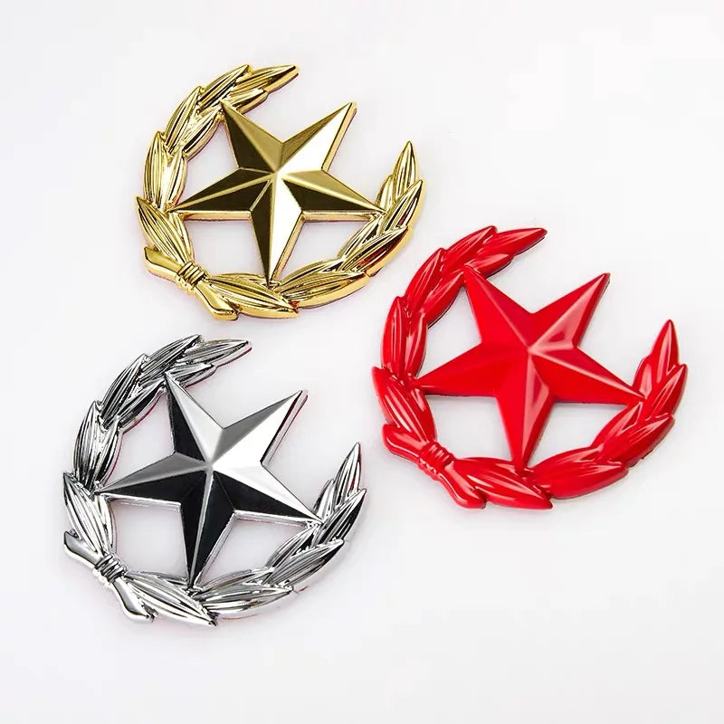 Five-pointed Star Car Sticker Logo Emblem Badge Car Sticker For Universal Motorcycle Decorative Accessories Car Styling