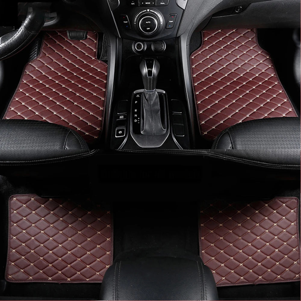 4pcs Car Floor Mats Universal Waterproof  Front Rear Full Set Auto Rugs Leather Car Carpet  Accessories Interior