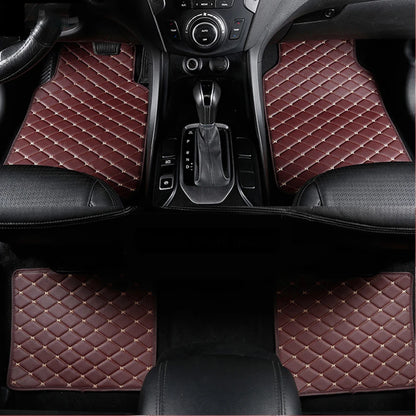 4pcs Car Floor Mats Universal Waterproof  Front Rear Full Set Auto Rugs Leather Car Carpet  Accessories Interior