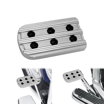 Motorcycle CNC Large Brake Pedal Pad Cover Black/Chrome Footpegs Footrest Pedal For Harley Softail Touring Dyna Road King Glide