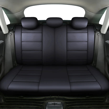 Lux Artificial PU Leather Car Seat Cover Universal Size Full Set Airbag Compatible Fit Most Cars