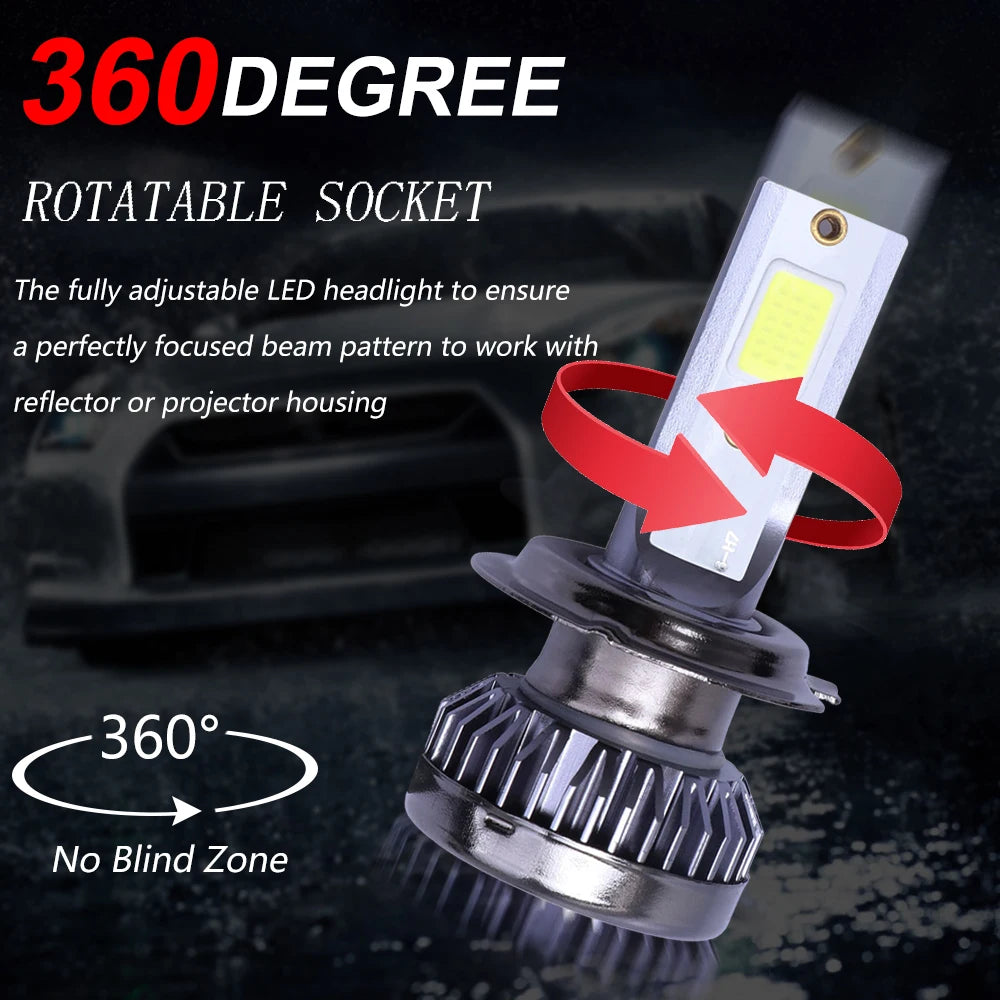 Kit Lâmpada LED H7 2 Peças 80W 12000LM 6000K - Mini para Farol
