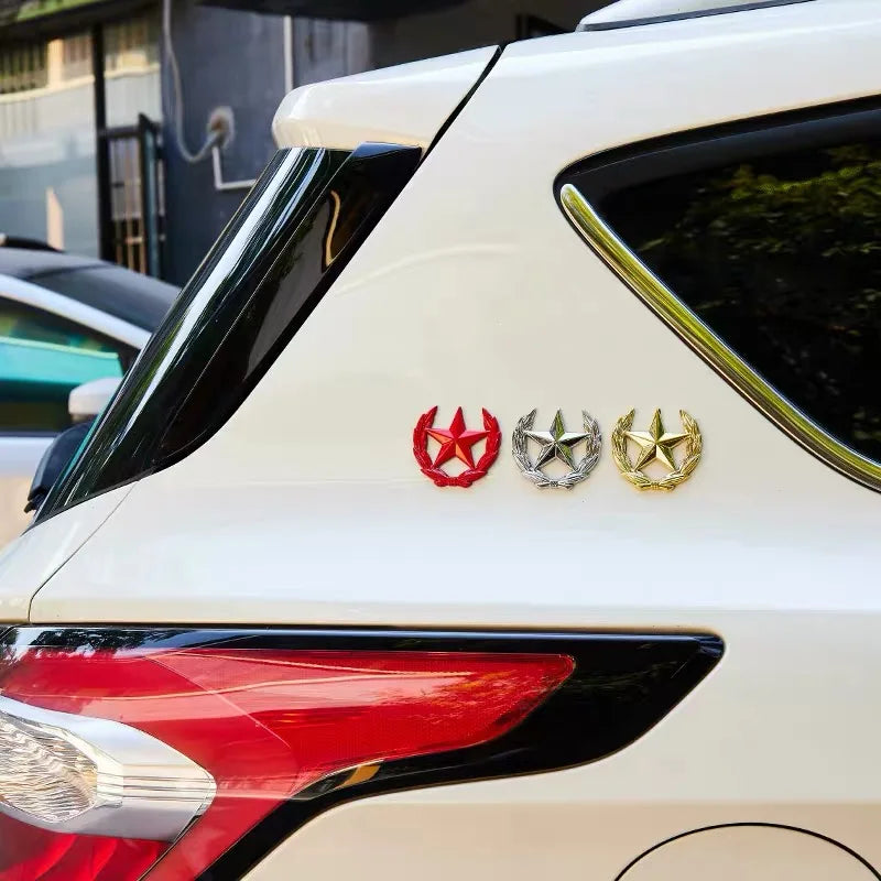 Five-pointed Star Car Sticker Logo Emblem Badge Car Sticker For Universal Motorcycle Decorative Accessories Car Styling