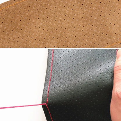 Truck Steering Wheel Cover Genuine Leather 42/45/47/50CM DIY Braid Car Steering Wheel Cover Bus Non-slip Steering-Wheel Cover