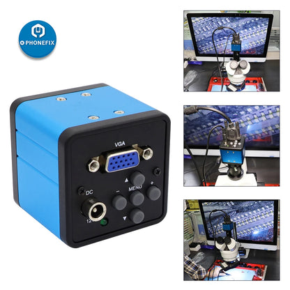 Microscopic Camera Digital Video HDMI Trinocular Microscope Camera 51MP 48MP 38MP VGA HDMI HD USB-C for Phone Electronic Repair
