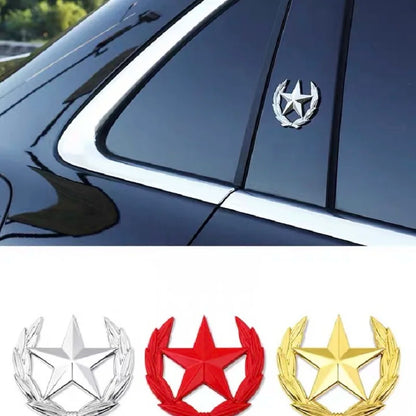 Five-pointed Star Car Sticker Logo Emblem Badge Car Sticker For Universal Motorcycle Decorative Accessories Car Styling