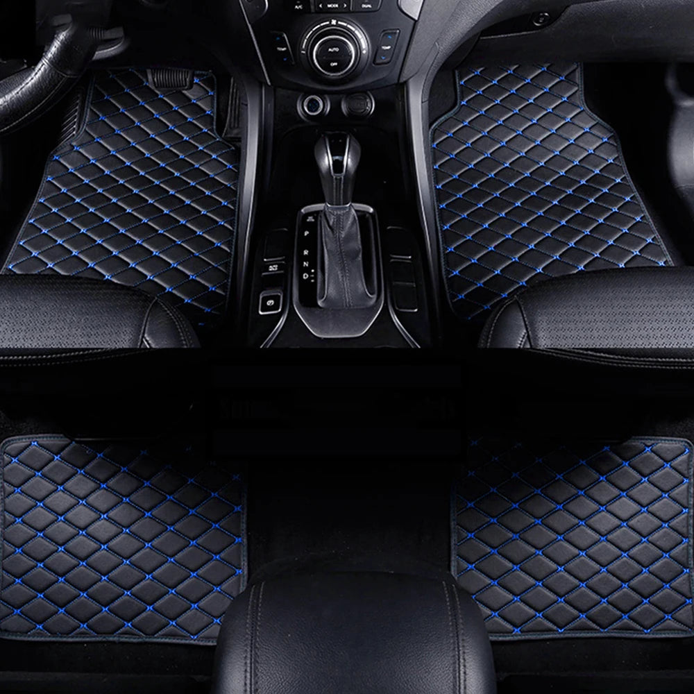4pcs Car Floor Mats Universal Waterproof  Front Rear Full Set Auto Rugs Leather Car Carpet  Accessories Interior