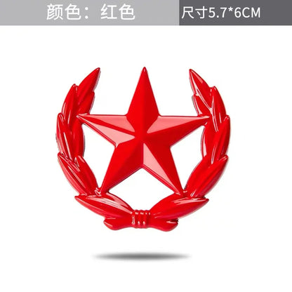 Five-pointed Star Car Sticker Logo Emblem Badge Car Sticker For Universal Motorcycle Decorative Accessories Car Styling