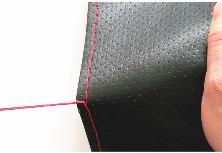 Truck Steering Wheel Cover Genuine Leather 42/45/47/50CM DIY Braid Car Steering Wheel Cover Bus Non-slip Steering-Wheel Cover