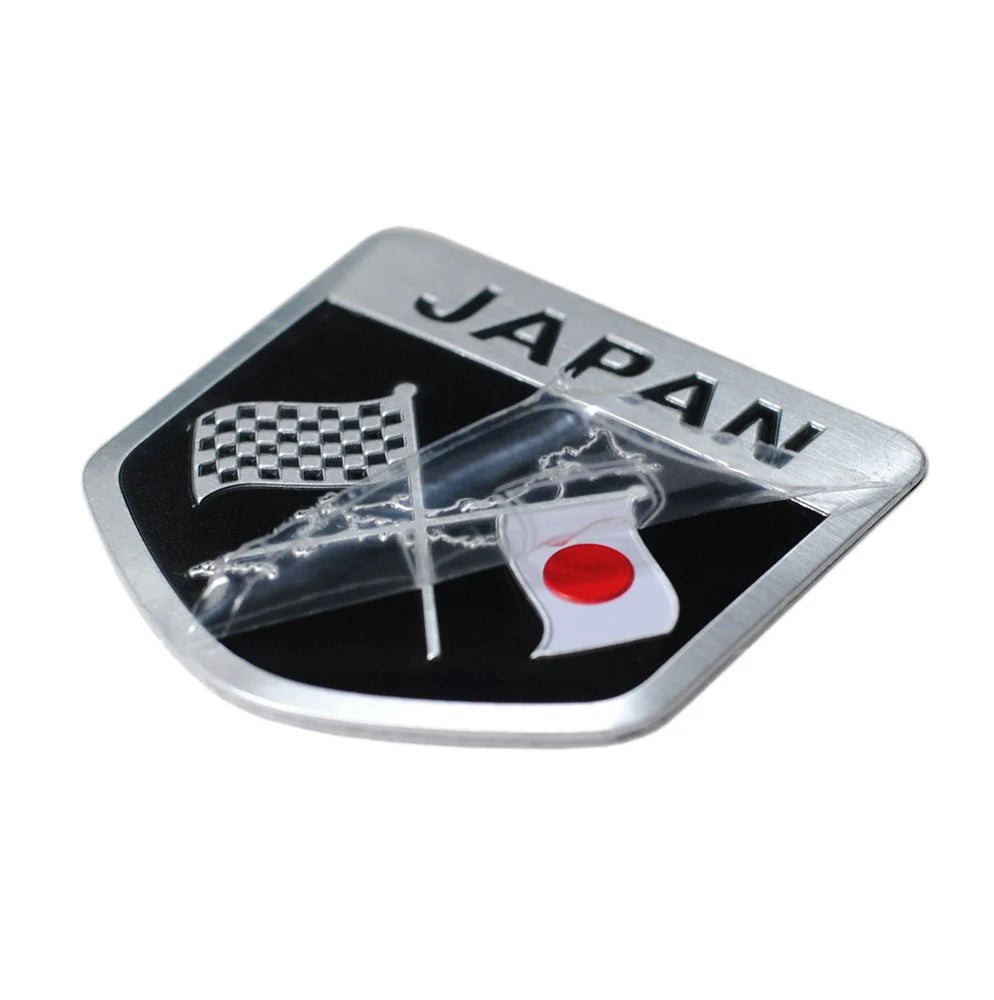Japan Flag Shield Emblem Badge Car Sticker Japanese Flag Badge Body Bumper Styling Decor Sticker Badge Universal Car Accessories