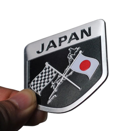 Japan Flag Shield Emblem Badge Car Sticker Japanese Flag Badge Body Bumper Styling Decor Sticker Badge Universal Car Accessories