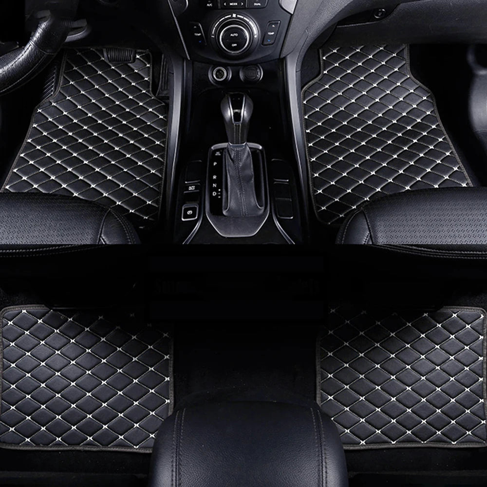 4pcs Car Floor Mats Universal Waterproof  Front Rear Full Set Auto Rugs Leather Car Carpet  Accessories Interior