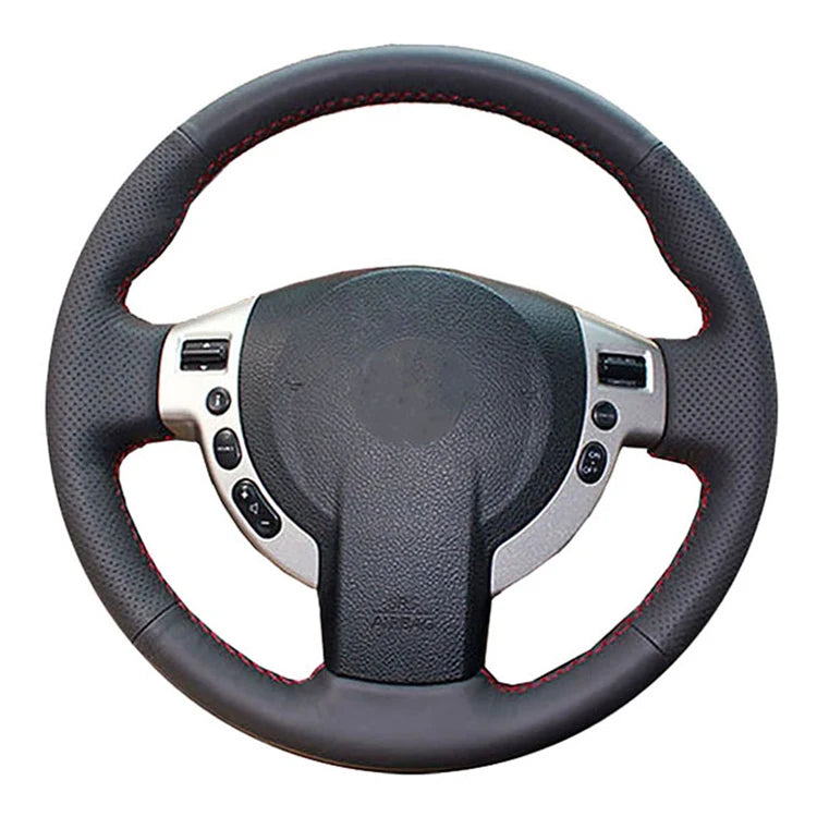 Custom Steering Wheel Cover For Nissan Qashqai J10 X-TRAIL T31 NV200 Rogue 2008-2012 Leather Braid For Steering Wheel DIY Sewing