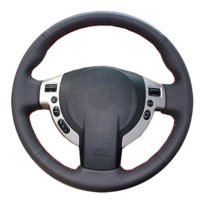 Custom Steering Wheel Cover For Nissan Qashqai J10 X-TRAIL T31 NV200 Rogue 2008-2012 Leather Braid For Steering Wheel DIY Sewing
