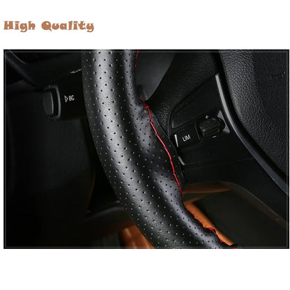 Truck Steering Wheel Cover Genuine Leather 42/45/47/50CM DIY Braid Car Steering Wheel Cover Bus Non-slip Steering-Wheel Cover