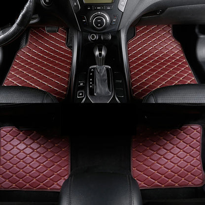 4pcs Car Floor Mats Universal Waterproof  Front Rear Full Set Auto Rugs Leather Car Carpet  Accessories Interior