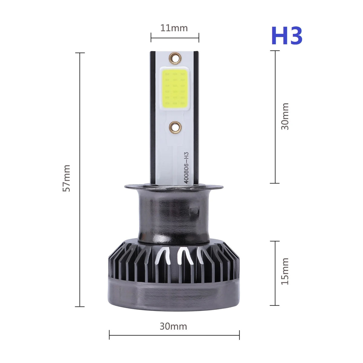 Kit Lâmpada LED H7 2 Peças 80W 12000LM 6000K - Mini para Farol